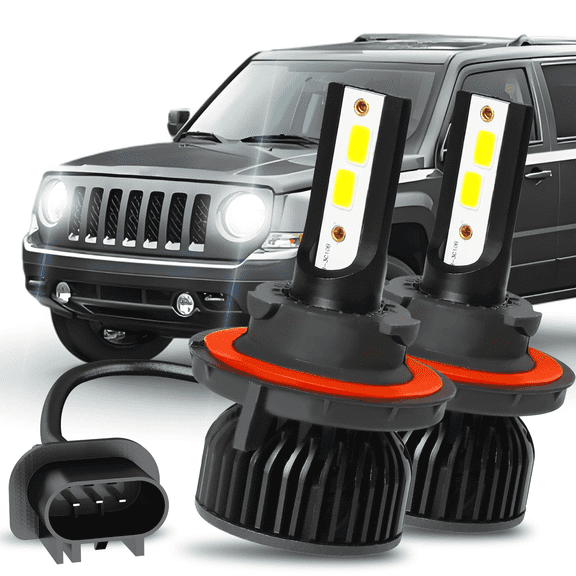 For Jeep Patriot 2007-2013 2014 2015 2016 2017 LED Headlight Bulbs H13 9008 High and Low Beam 2pack
