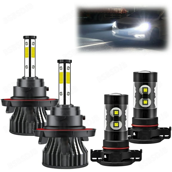 For Jeep Patriot 2010-2013-2017 Front LED Headlight High/Low Beam Fog Light Bulbs