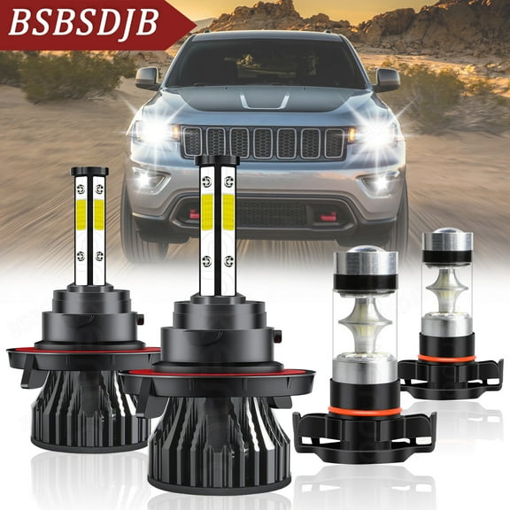 For Jeep Patriot 2010-2017 LED Headlight High/Low Beam Fog Light Bulbs Kit 6000K