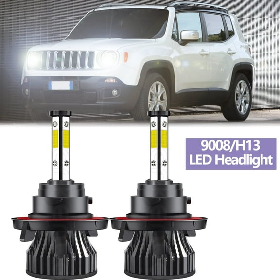 For Jeep Renegade 2015 2016 2017 2018 2019 2020 4-sides H13 9008 LED Headlight Conversion Kit 6000K White High Low Beam Bulbs