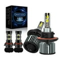 thumbnail image 1 of For Jeep Wrangler 2007-2009 Headlights 9008 H13 High and Low Beam 9145 Fog Light Led Bulbs 4pc,q8, 1 of 15