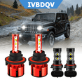 thumbnail image 1 of For Jeep Wrangler 2007-2009 LED Headlights Combo H13 High/Low Beam + 9145 Fog Light Bulb Kits 4Pcs 6000K White, 1 of 12