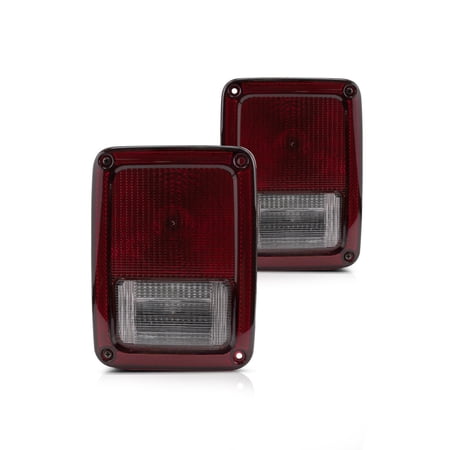 For Jeep Wrangler 2007-2017 Tail Light Assembly Driver and Passenger Side Pair w/Bulbs Replaces CH2800177 CH2801177