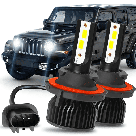 For Jeep Wrangler 2007- 2018 2019 2020 2021 2022 LED Headlight Bulbs H13 9008 High and Low Beam 2pcs