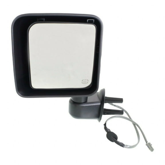 For Jeep Wrangler 2014 Door Mirror Driver Side | Outer | Rear View | Power Heated | Gloss Black | CH1320392 | 5SJ43DX8AA
