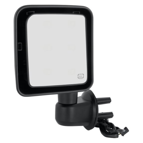 For Jeep Wrangler 2015 Driver Side Mirror Outer | Rear | Power | Heated | Gloss Black | CH1320393 | 5VJ77DX8AB