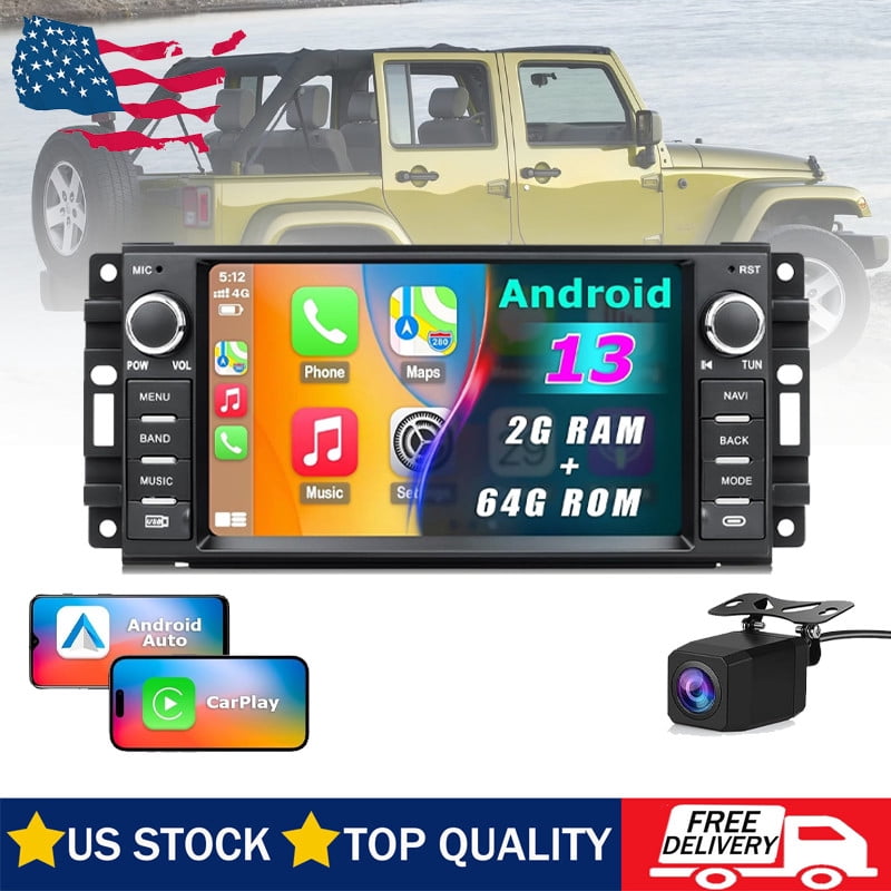Car Radio Stereo For Jeep Wrangler 2007-2017 JK Apple Carplay Android
