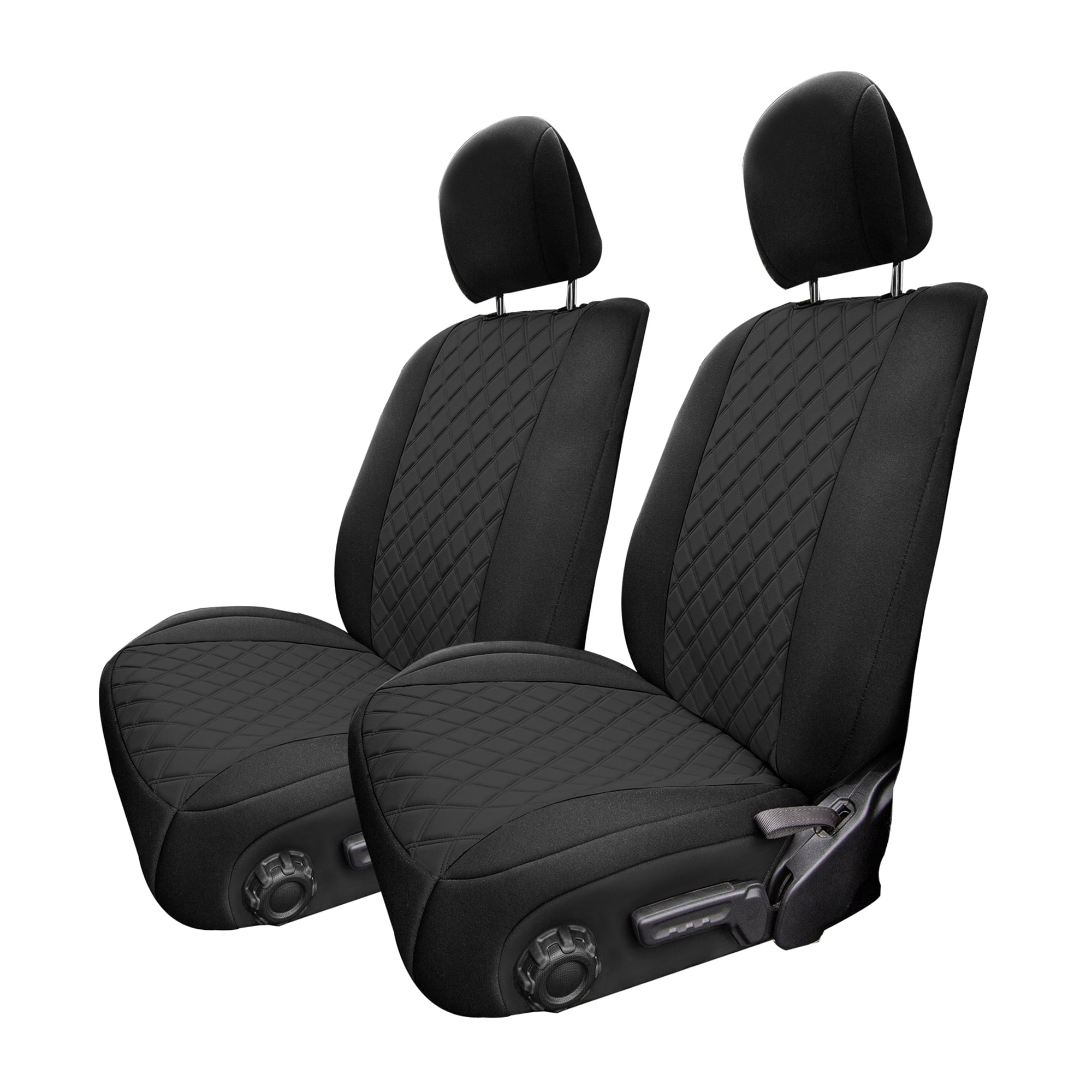 For Jeep Wrangler JL 4DR 2018-2023 FH Group Neoprene Custom Fit Car Seat Covers Front Set - Black