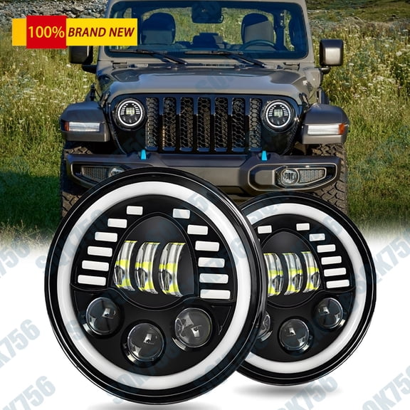 For Jeep Wrangler TJ LJ JK 1997-2018 7inch LED Headlights High Low Beam H6024