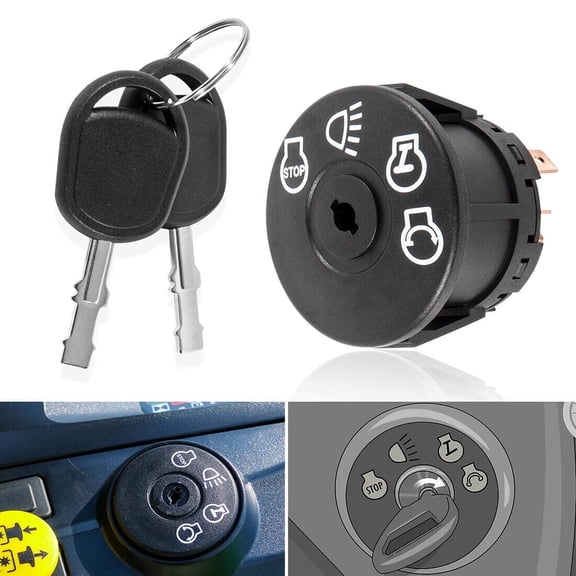 For John Deere X100 Series X300 X500 Starter Ignition Switch with 2 Keys