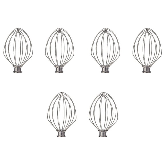 For K5AWW Wire Whip Replacement for Kitchen 5QT 5K5SS 5KPM5 Mixer for 5 Quart Lift Machines Wire Whip 6Pcs,6 x mixing head,silver