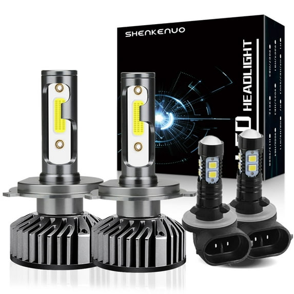 For KIA RIO 2001-2011 Headlights,9003/H4 High Beam and Low Beam Bulbs+881 LED Fog light Bulbs,6pc
