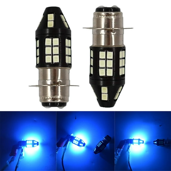 For Kawasaki KFX 400 2003-2006 LED Motorcycle Headlight Bulbs H6M Hi-Lo Beam P15D ATV 8000K Ice Blue
