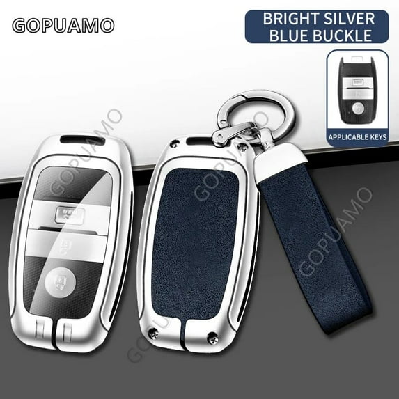 For Kia A 3 buttons key case Rio Sportage 2016 Ceed Sorento Cerato Picanto K2 K3 K5 Accessories Zinc alloy+leather Car Key Cover