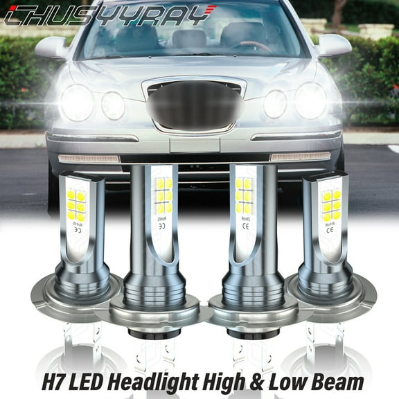 For Kia Amanti 2004 2005 2006 - H7 LED Front Headlight High Low Beam Bulbs Upgrade Kit 6000K White 4Pcs
