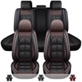 thumbnail image 1 of For Kia Car Seat Covers 5-Seats, Premium Pu Leather Auto Cushion Protector, Front Rear Seat Full Set for Soul,Forte,Sorento Coffee, 1 of 12