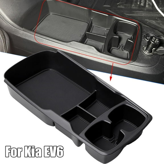 For Kia EV6 2021-2024 Center Console Storage Box Lower Layer Tray Tidying Car Modification Partition Storage Accessory New