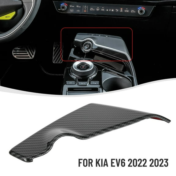 For Kia EV6 2022 2023 LHD Carbon Fiber Look Center Console Frame Panel Cover