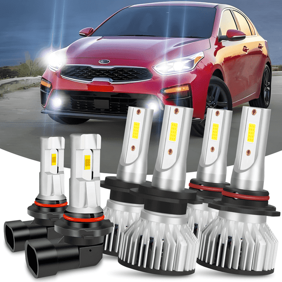 For Kia Forte 2019 2020 With LED Headlight Bulbs High/Low Beam+ Fog Light Kit