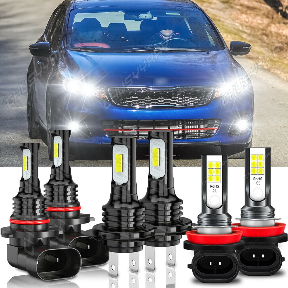 FOR KIA FORTE 2019-2020 LED Headlight High Low+ Fog Light Bulbs 6K