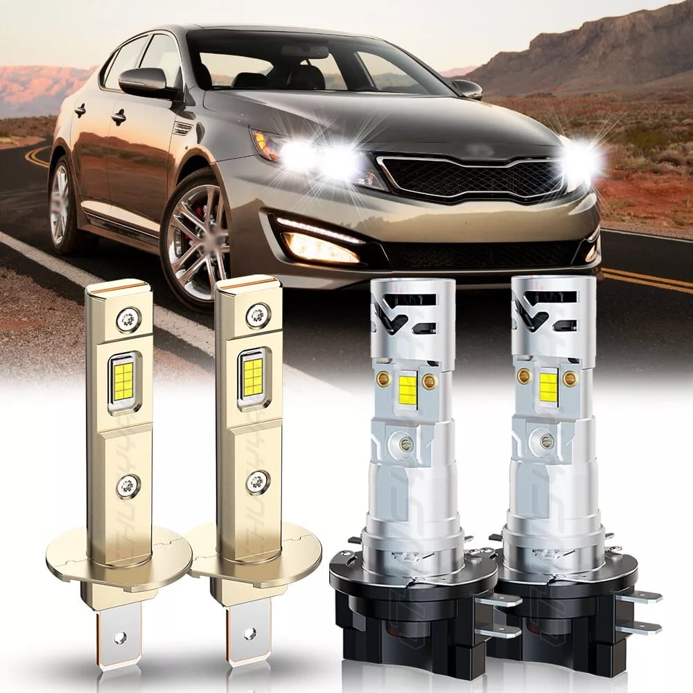 For Kia Optima 2011 2012 2013 6000K Pure White H1+H11B LED Headlight High Low Beam Bulbs Qty 4