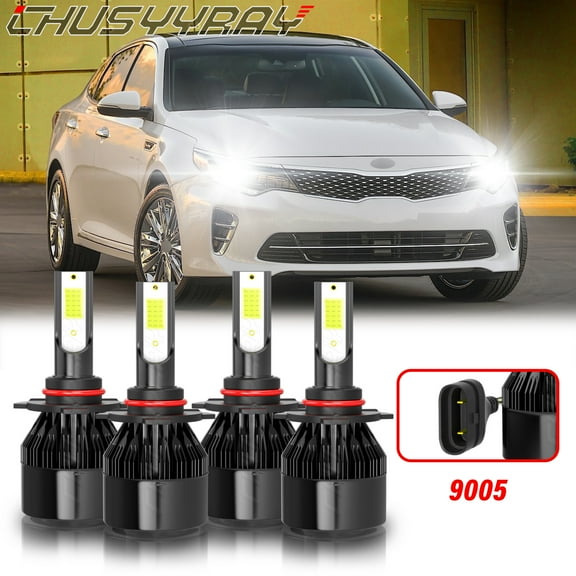 For Kia Optima 2016 2017 2018 2019 2020 - 4x 9005 HB3 LED High Low Beam Headlight Bulbs Kit 6000K White