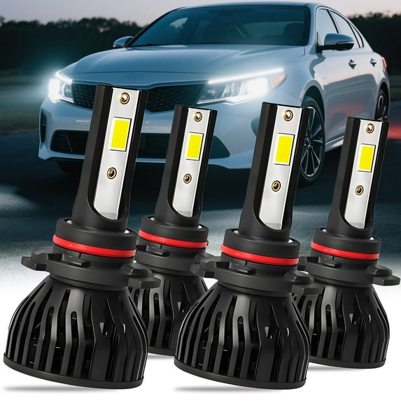 For Kia Optima 2019 2020 4Pcs 9005+9005 LED Headlight Bulbs High/Low Beam Bulbs Combo Kit White