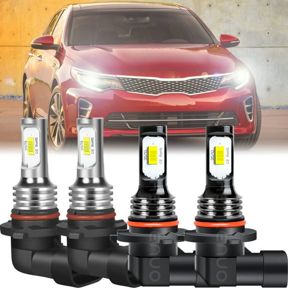 For Kia Optima 2016 2017-2019 Front LED Headlight Bulbs 9005 9006 High/Low Beam