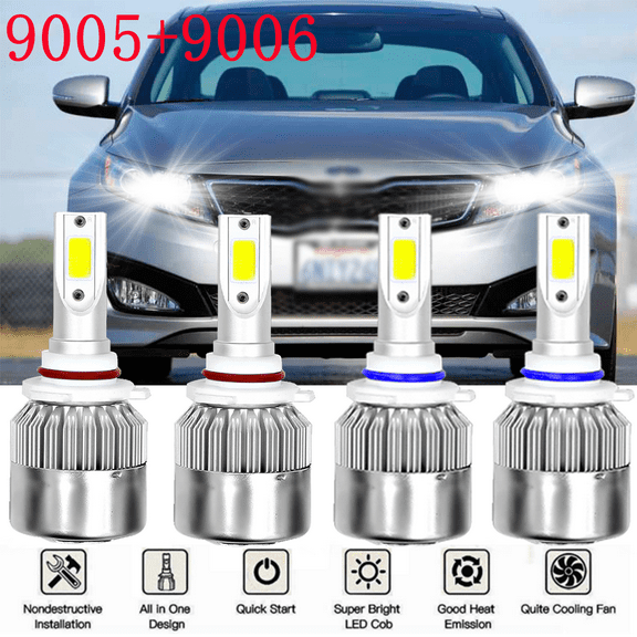For Kia Optima 2019 2020 9005 LED Headlights Bulbs Kit High Low Beam 6000K White