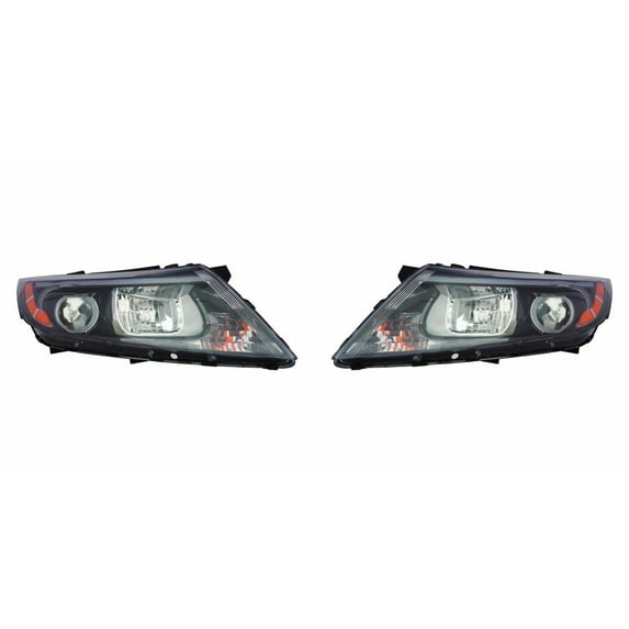 For Kia Optima Headlight Assembly 2014 2015 Pair Driver and Passenger Side w/ LED Position Light For KI2502176 | 92101 4C551