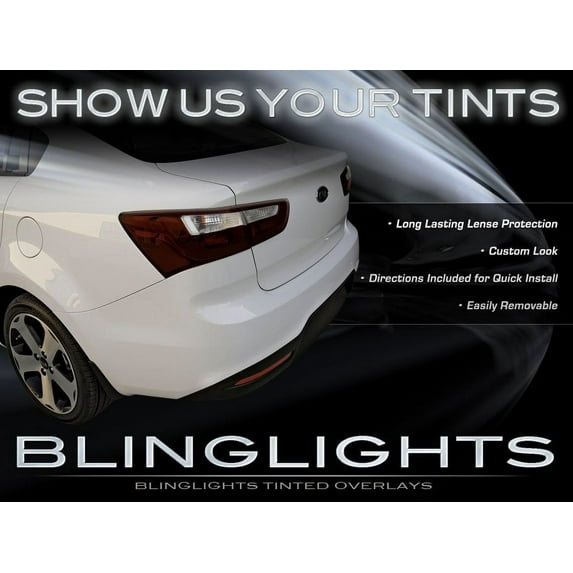 For Kia Rio Sedan Tinted Tail Light Overlay Smoked Light Kit Film Protection