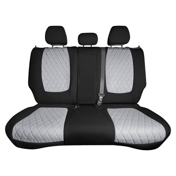 For Kia Seltos 2021-2024 FH Group Neoprene Custom Fit Car Seat Covers - Gray/Black Rear Seats