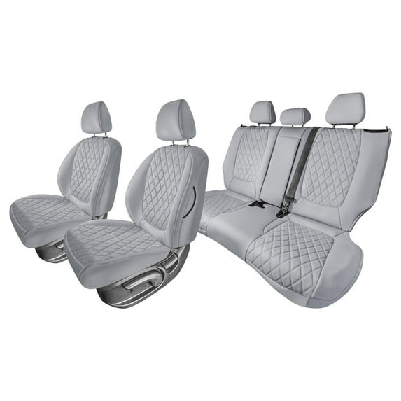 For Kia Seltos 2021-2024 FH Group Neoprene Custom Fit Car Seat Covers - Solid Gray Full Set