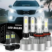 For Kia Sorento 2011 2012 2013 H1+H11 Headlight LED High Low Beam 881 Fog lights White 6000K 6x Bulbs
