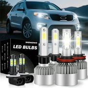 For Kia Sorento 2011 2012 2013 LED Headlight H1 H11 High/Low Beam 881 Fog Light Bulbs Kit 6x