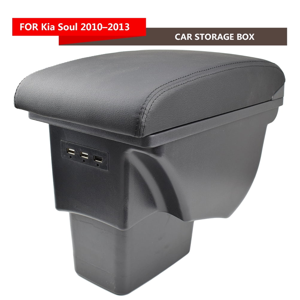 For Kia Soul 20102013 Center Console USB Armrest Storage Compartment