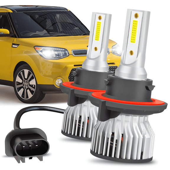 For Kia Soul 2014 2015 2016-2019 without projector Model 9008/H13 LED Headlight Hi&Low beam Bulbs Kit 6000K White 2x