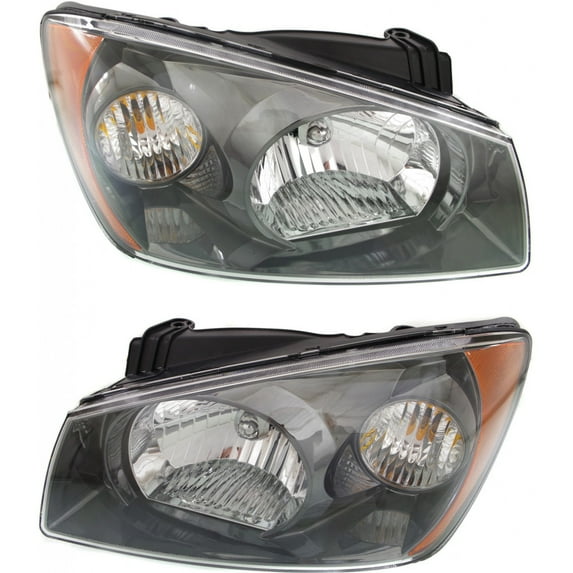 For Kia Spectra Headlight Assembly 2004 2005 2006 Pair Driver and Passenger Side w/Bulbs CAPA Certified For KI2502117