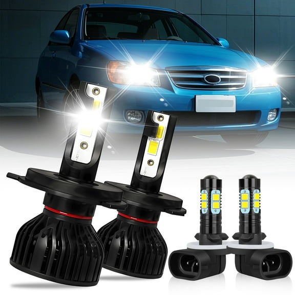 For Kia Spectra/Spectra5 2005-2009 Plug&Play LED Headlight + Fog Light Bulbs,14000LM