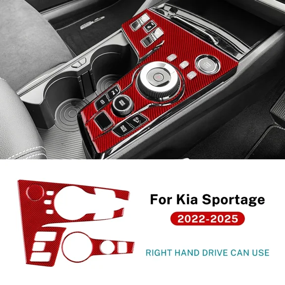For Kia Sportage 2022 2023 2024 2025 Real Soft Carbon Fiber Sticker LHD RHD Car Gear Shift Panel Frame Trim Interior Accessories.