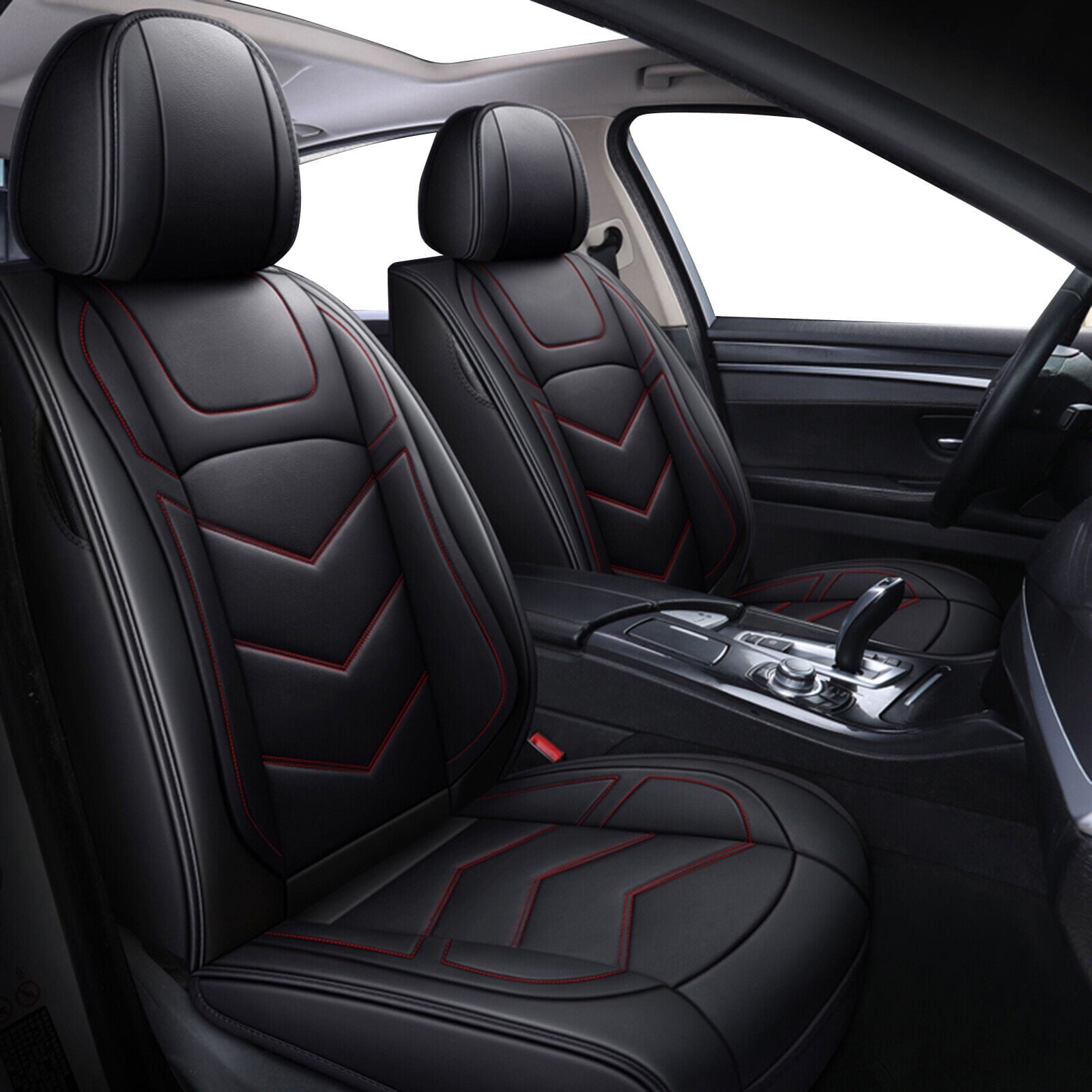 FANOTEK Black with Red Line Waterproof Seat Covers Walmart