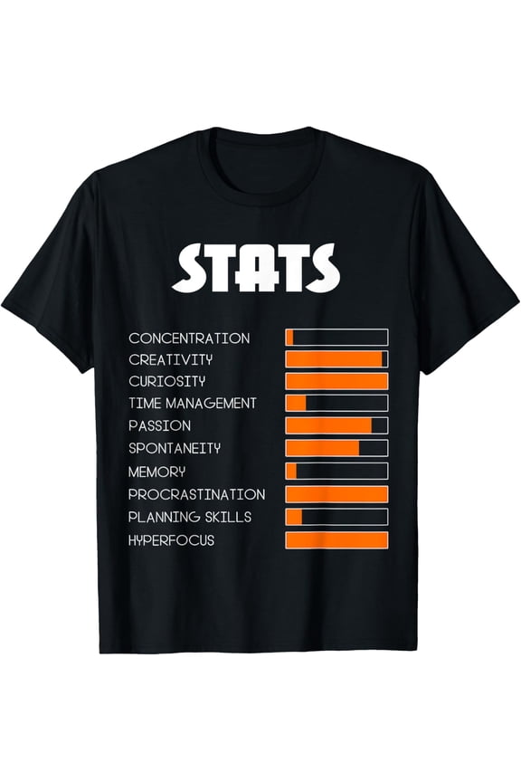 For Kids With ADHD Stats Neurodiversity Men Boys Awareness T-ShirtBrand clothing, men and women can wear, black, white, gifts.