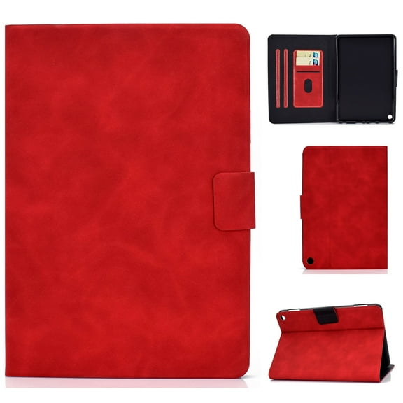 For Kindle Fire HD8 Cowhide Texture Horizontal Flip Leather Case with Holder & Card Slots & Sleep