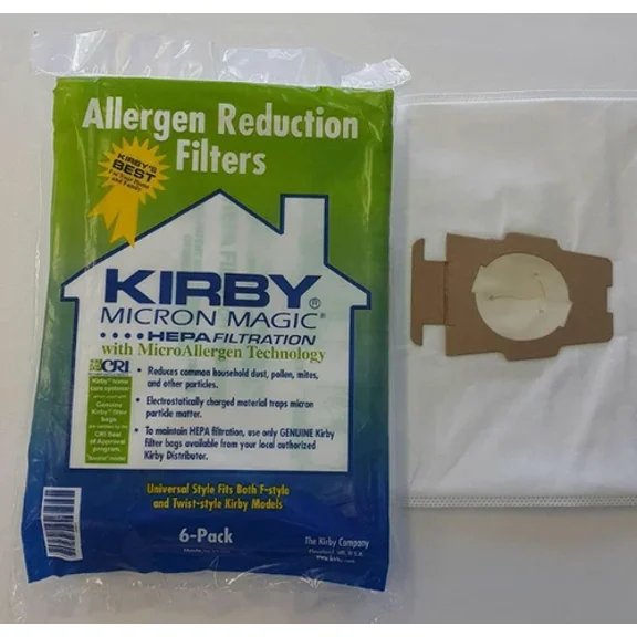 For Kirby Vacuum Bags:6 Sentria Universal~ F Style Micron Magic Hepa White Cloth