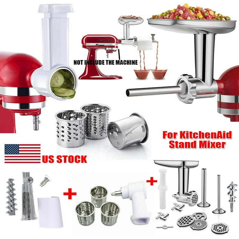 For KitchenAid Stand Mixer Meat Grinder & Prep Slicer & Jams Juicer  Attachment 3Sets 