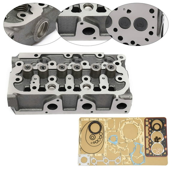 For Kubota D722 Engine Complete Cylinder Head w/ Valves Spring + Full Gasket Kit