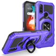 thumbnail image 1 of For Kyocera DuraSport 5G / UW Case Shockproof Ring Stand Phone Cover with Tempered Glass Screen Protector - Purple, 1 of 5