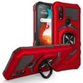 thumbnail image 1 of For Kyocera DuraSport 5G / UW Case Shockproof Ring Stand Phone Cover with Tempered Glass Screen Protector - Red, 1 of 5