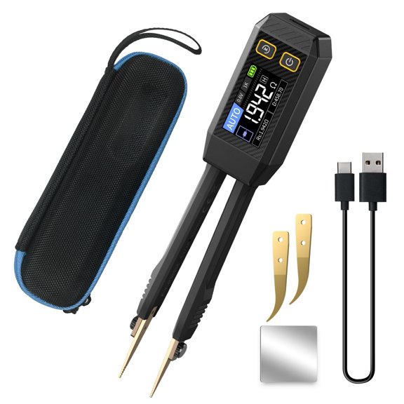 For LCR-ST1 Smart Tweezer LCR Meter 10kHz, Mini SMD Tester with ESR, Multimeter for Capacitance/Inductance/Diode/Continuity