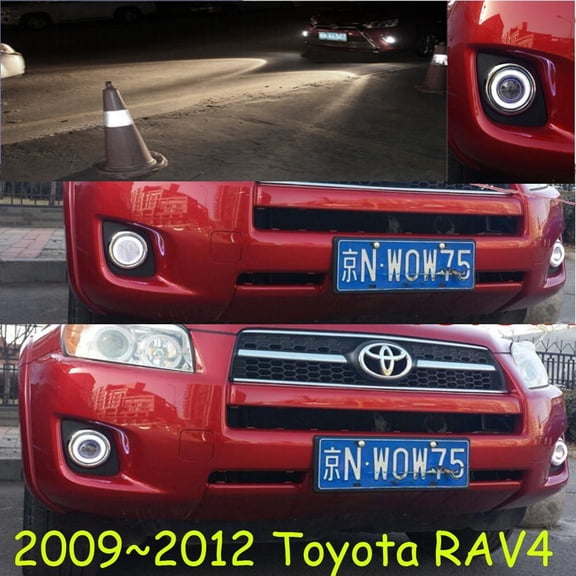 For LED Angel Eye Halo Fog Lights Lamps for 2009 2010 2011 2012 Toyota Rav4